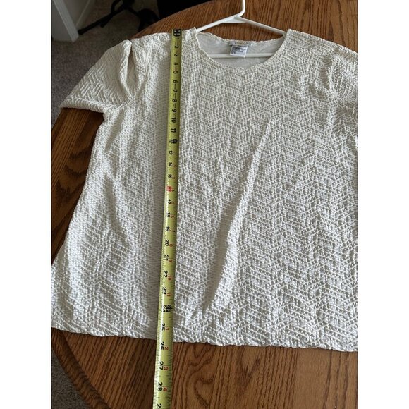 Talbots Womens Textured Cream Sweater Pullover XL Comfy Relaxed Office Stretchy - Picture 8 of 9
